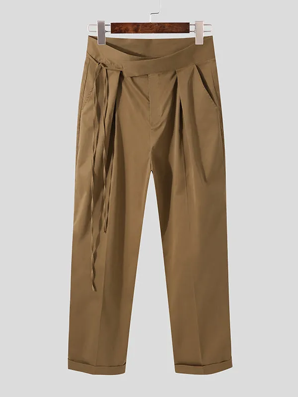 Mens High Waist Loose Straight Drape Pants SKUI41870