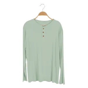 Men's Long Sleeve Henley Top in Thyme