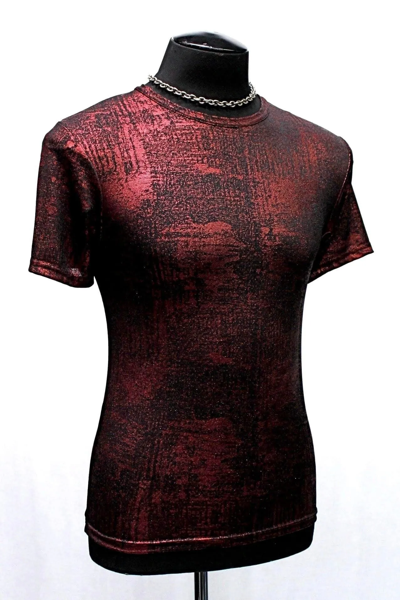 MEN'S SHORT SLEEVE TEE - METALLIC - RED