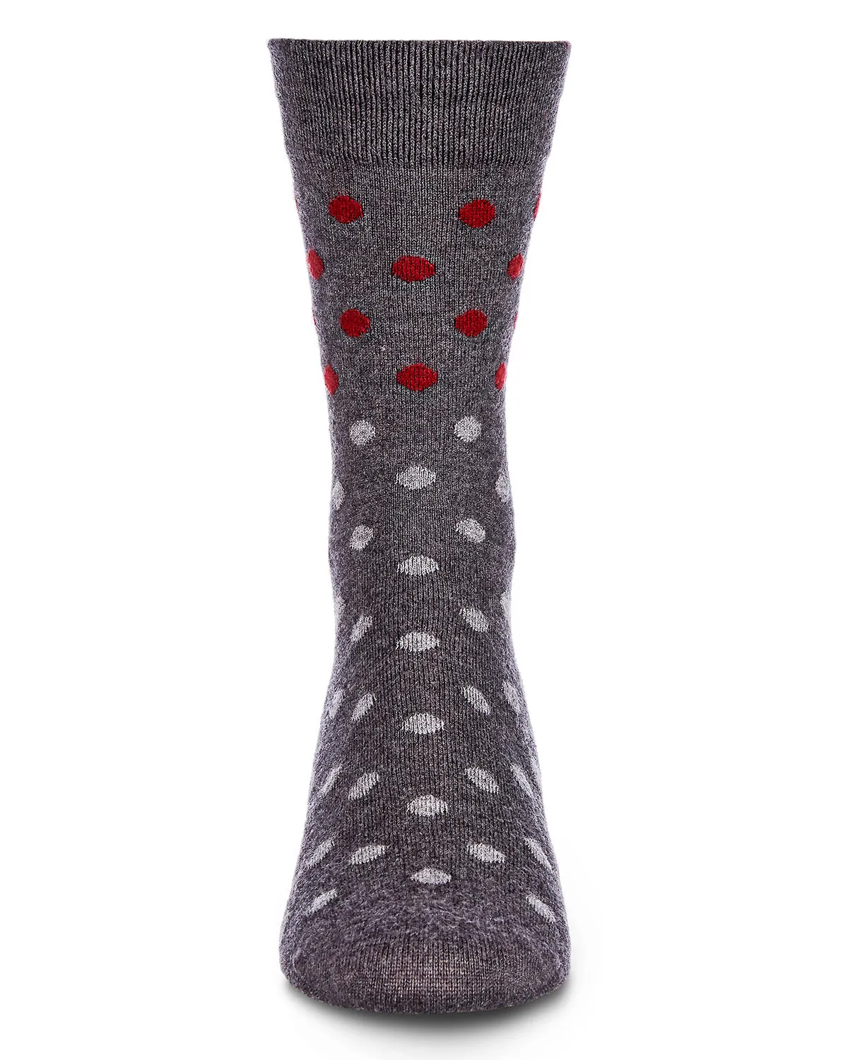 Men's Two Tone Polka Dot Luxuriously Soft Cashmere Crew Socks