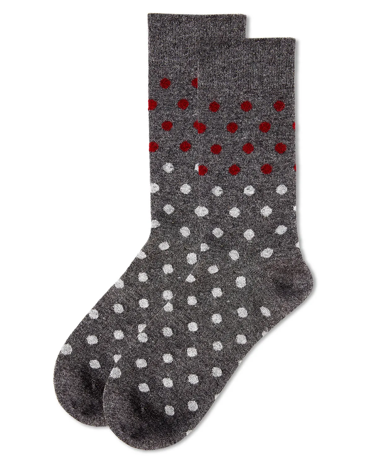 Men's Two Tone Polka Dot Luxuriously Soft Cashmere Crew Socks