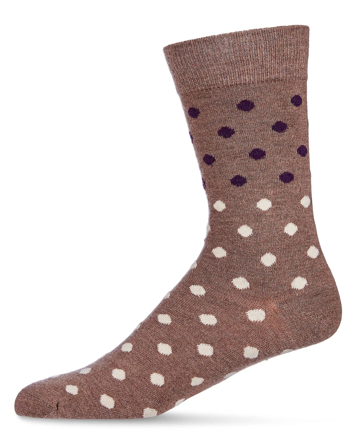 Men's Two Tone Polka Dot Luxuriously Soft Cashmere Crew Socks