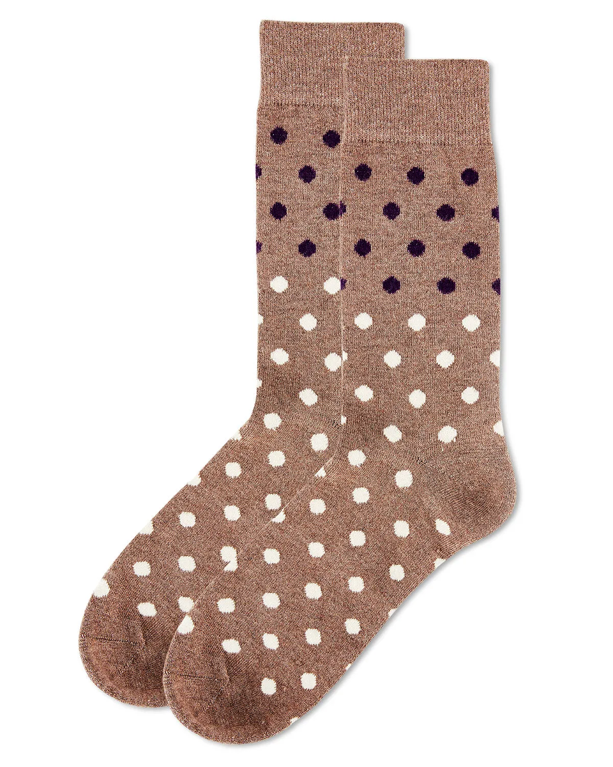 Men's Two Tone Polka Dot Luxuriously Soft Cashmere Crew Socks