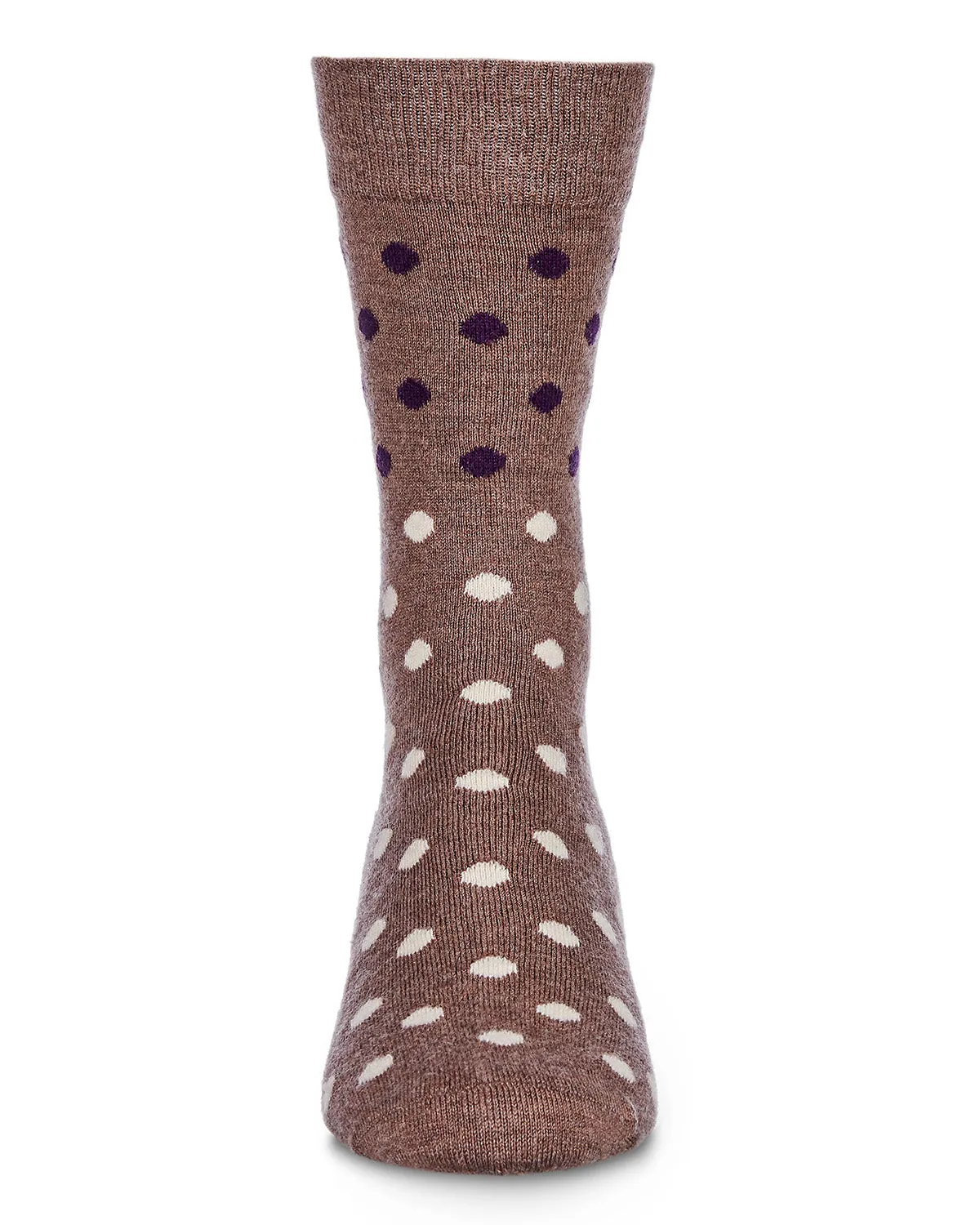 Men's Two Tone Polka Dot Luxuriously Soft Cashmere Crew Socks