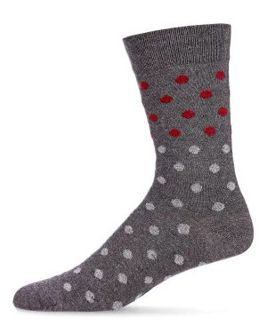 Men's Two Tone Polka Dot Luxuriously Soft Cashmere Crew Socks