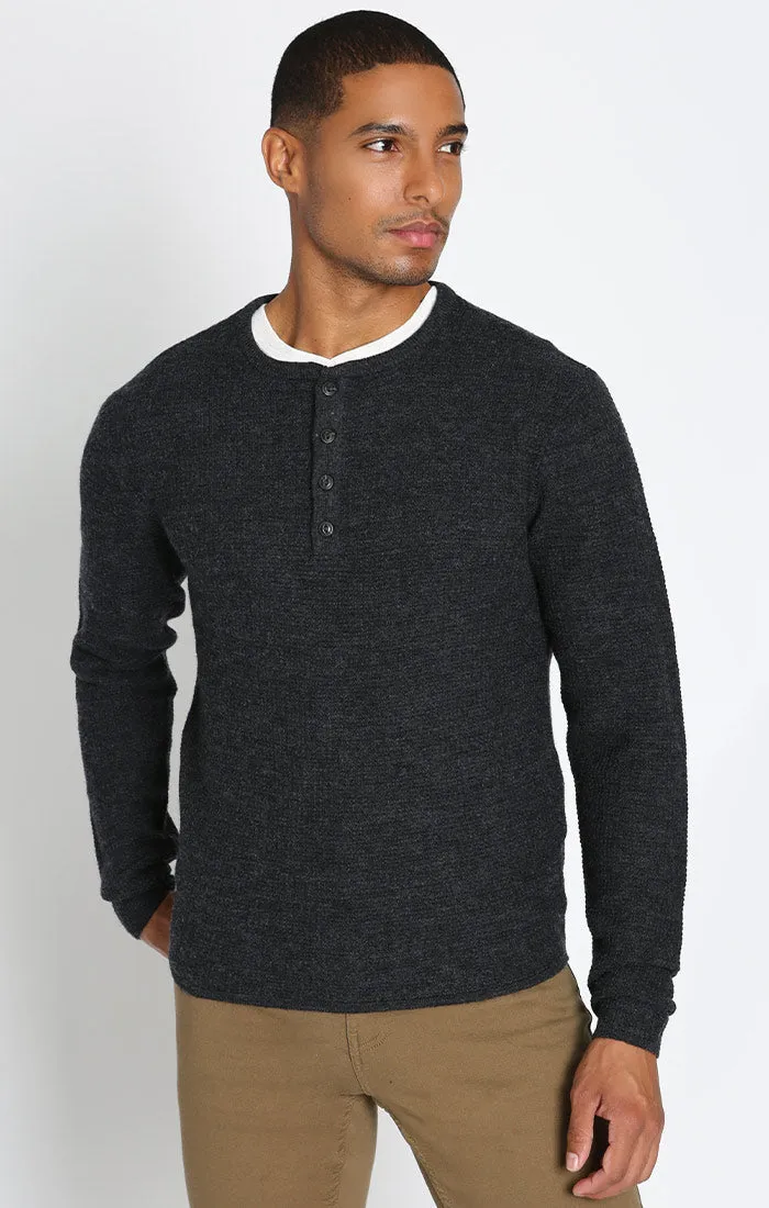 Merino Waffle Sweater Henley