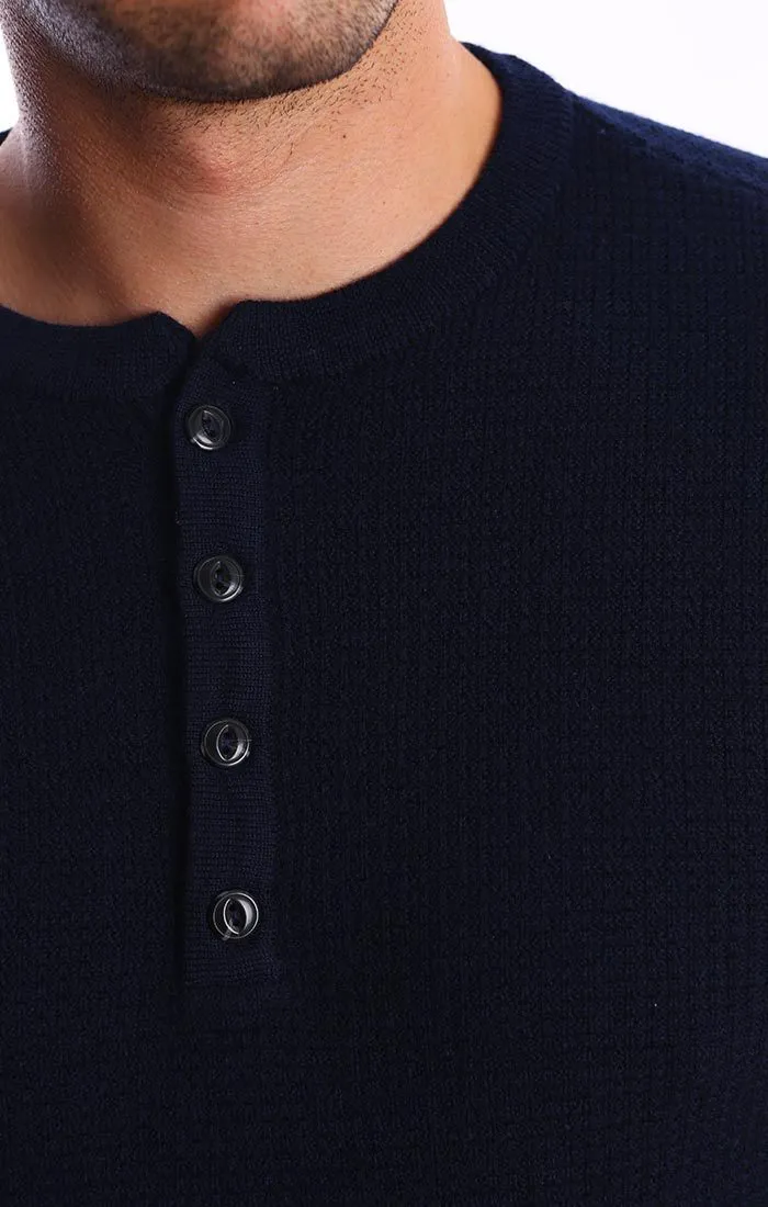 Merino Waffle Sweater Henley