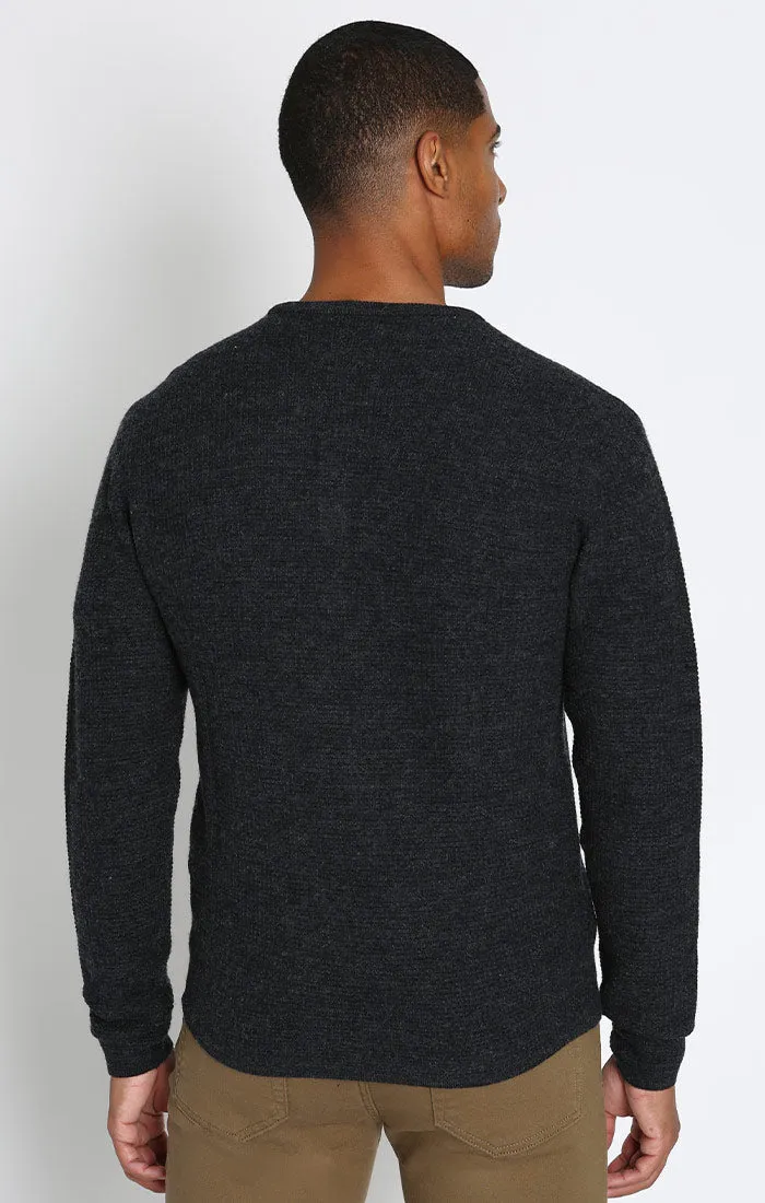 Merino Waffle Sweater Henley