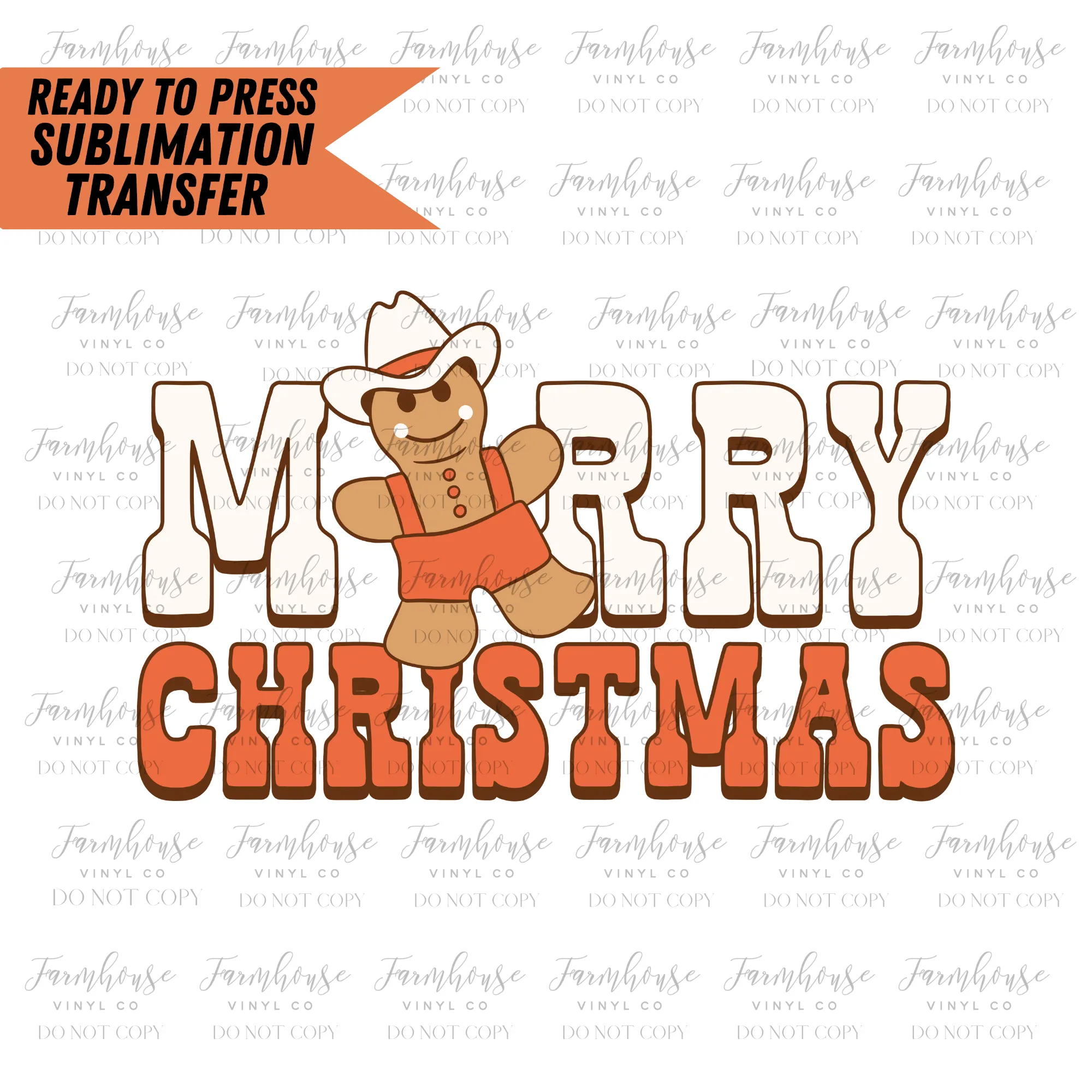 Merry Christmas Ready to Press Sublimation Transfer