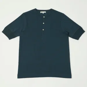 Merz b. Schwanen 207 Short Sleeve Henley - Mineral Blue