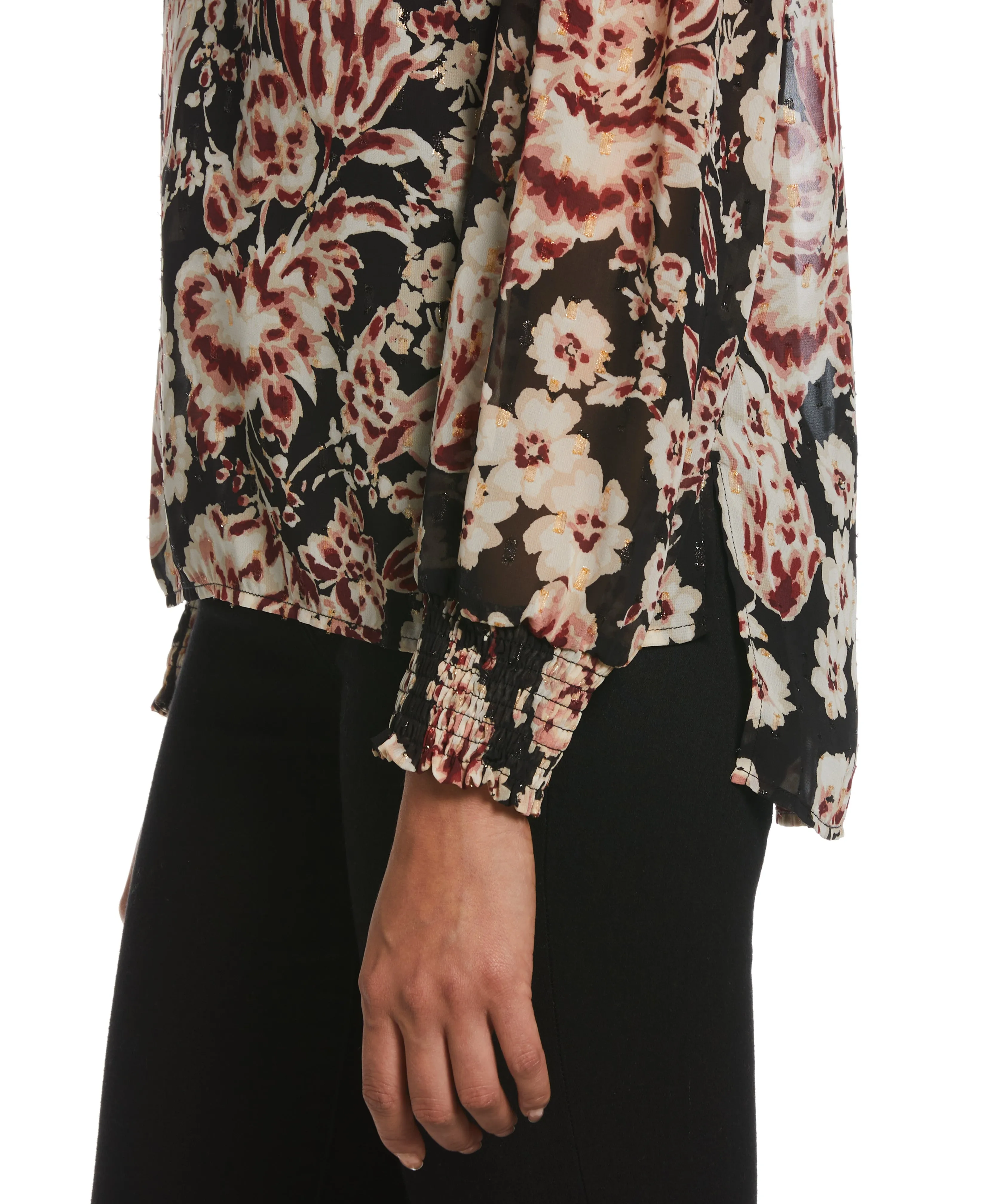 Metallic Blooms Print Shirt