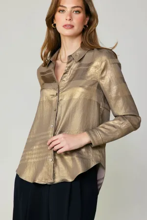 METALLIC BUTTON SHIRT