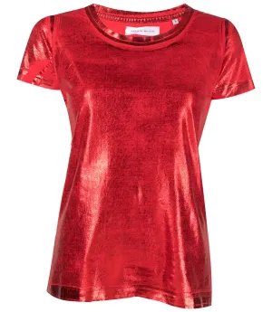 Metallic Coated Cotton T-Shirt