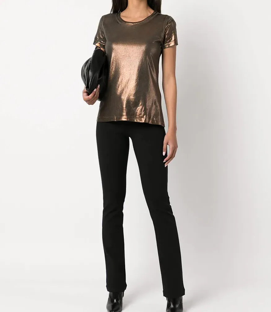 Metallic Coated Cotton T-Shirt