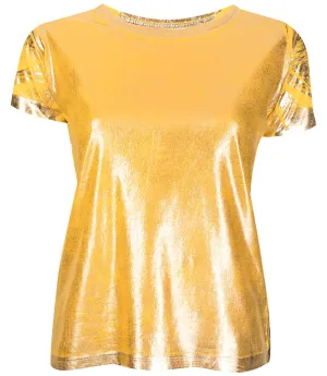 Metallic Coated Cotton T-Shirt