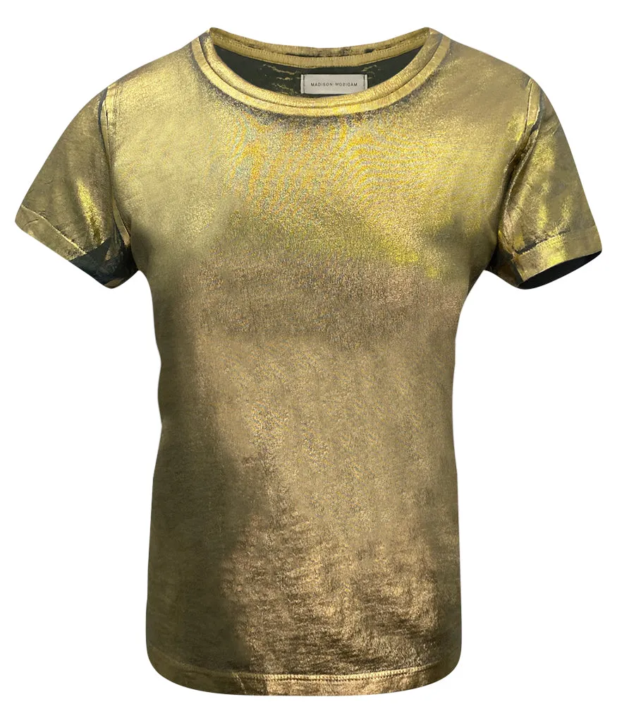 Metallic Coated Cotton T-Shirt