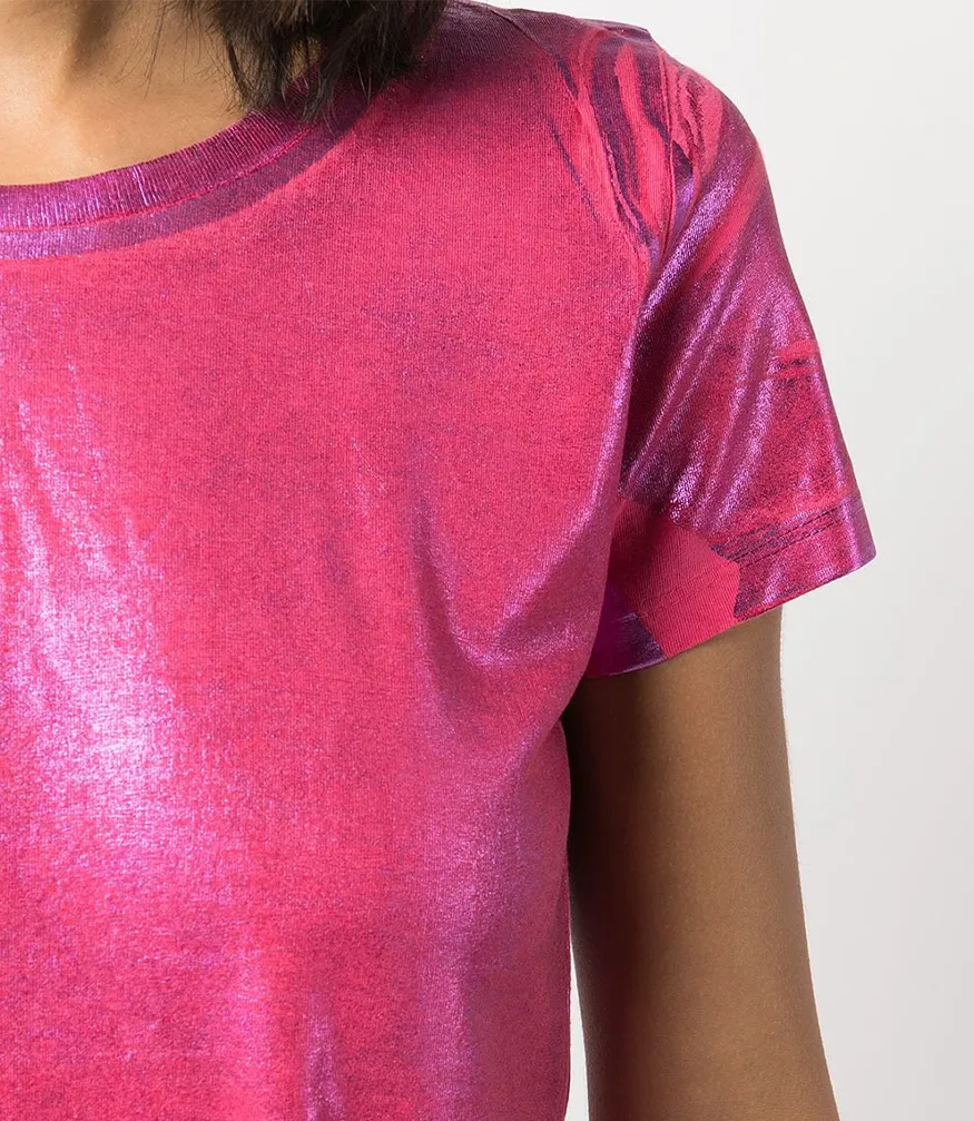 Metallic Coated Cotton T-Shirt