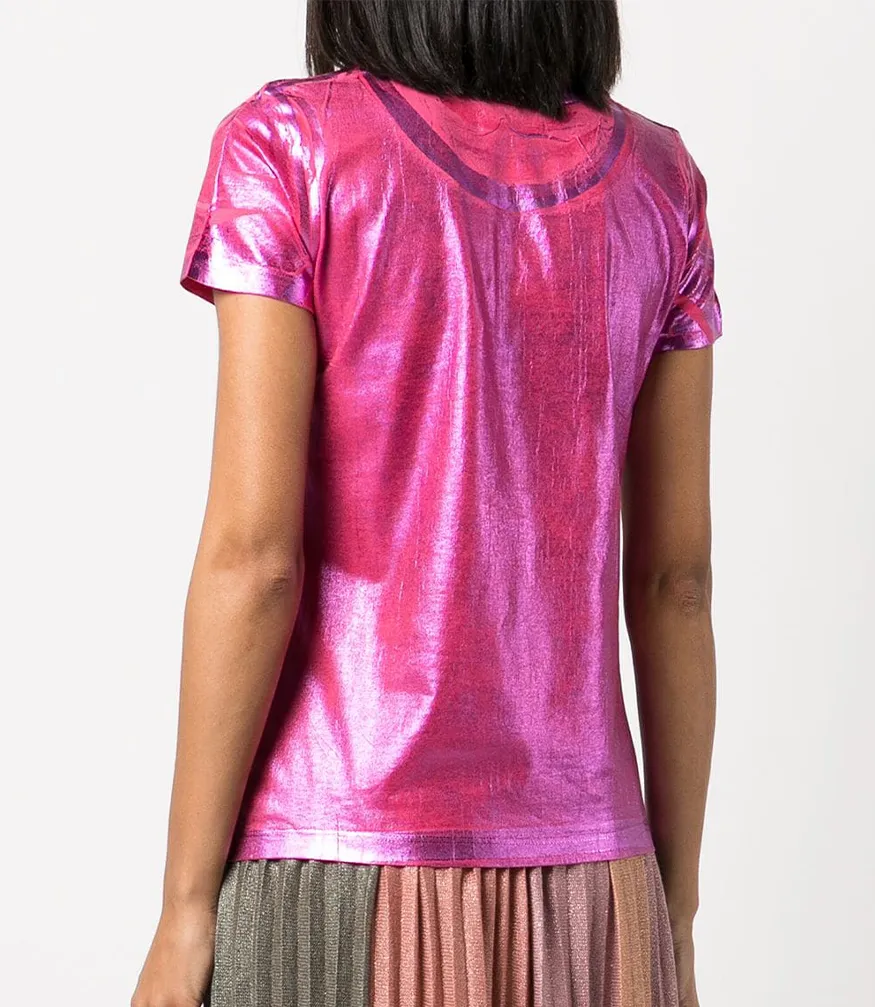 Metallic Coated Cotton T-Shirt