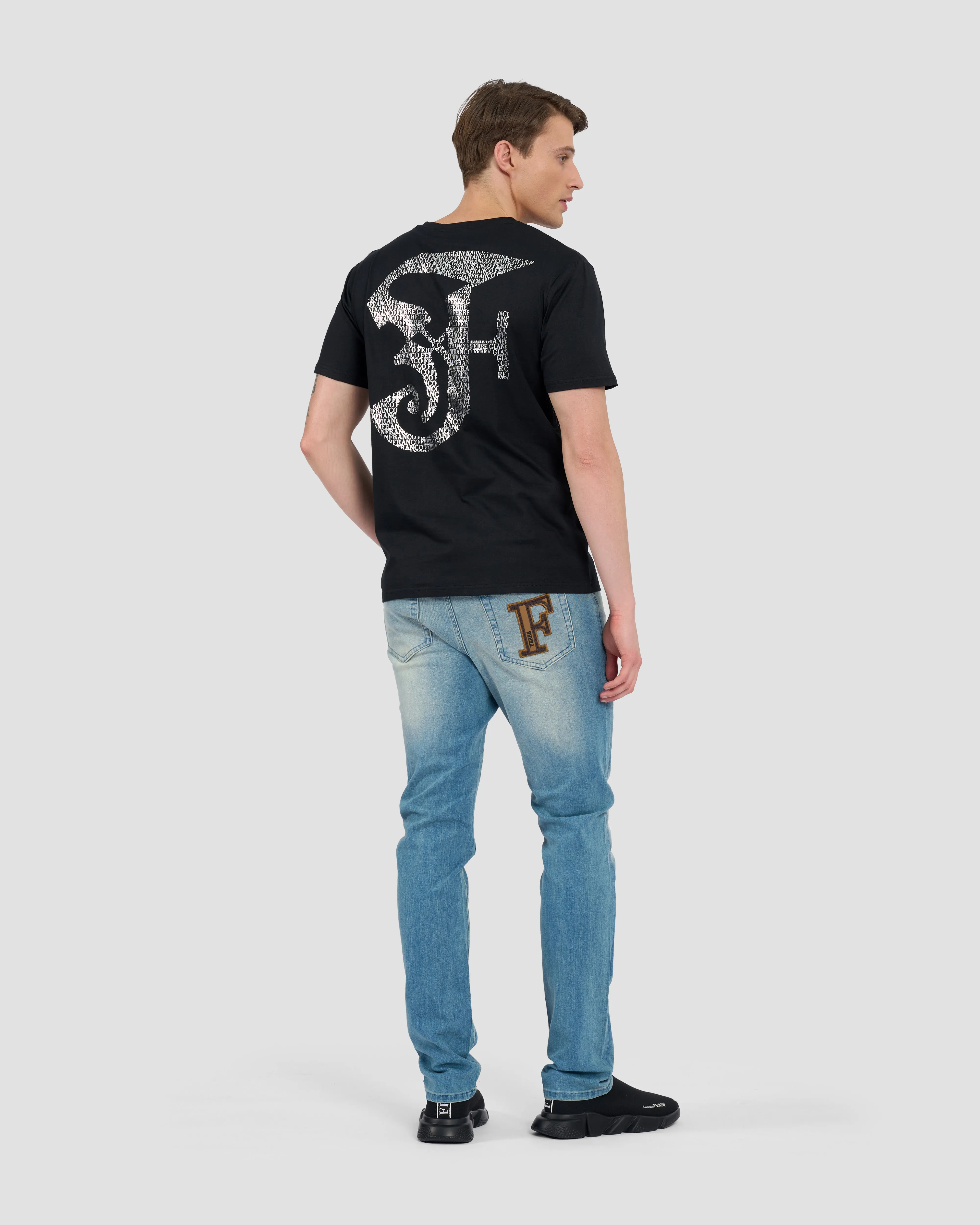 Metallic Gothic Print T-Shirt