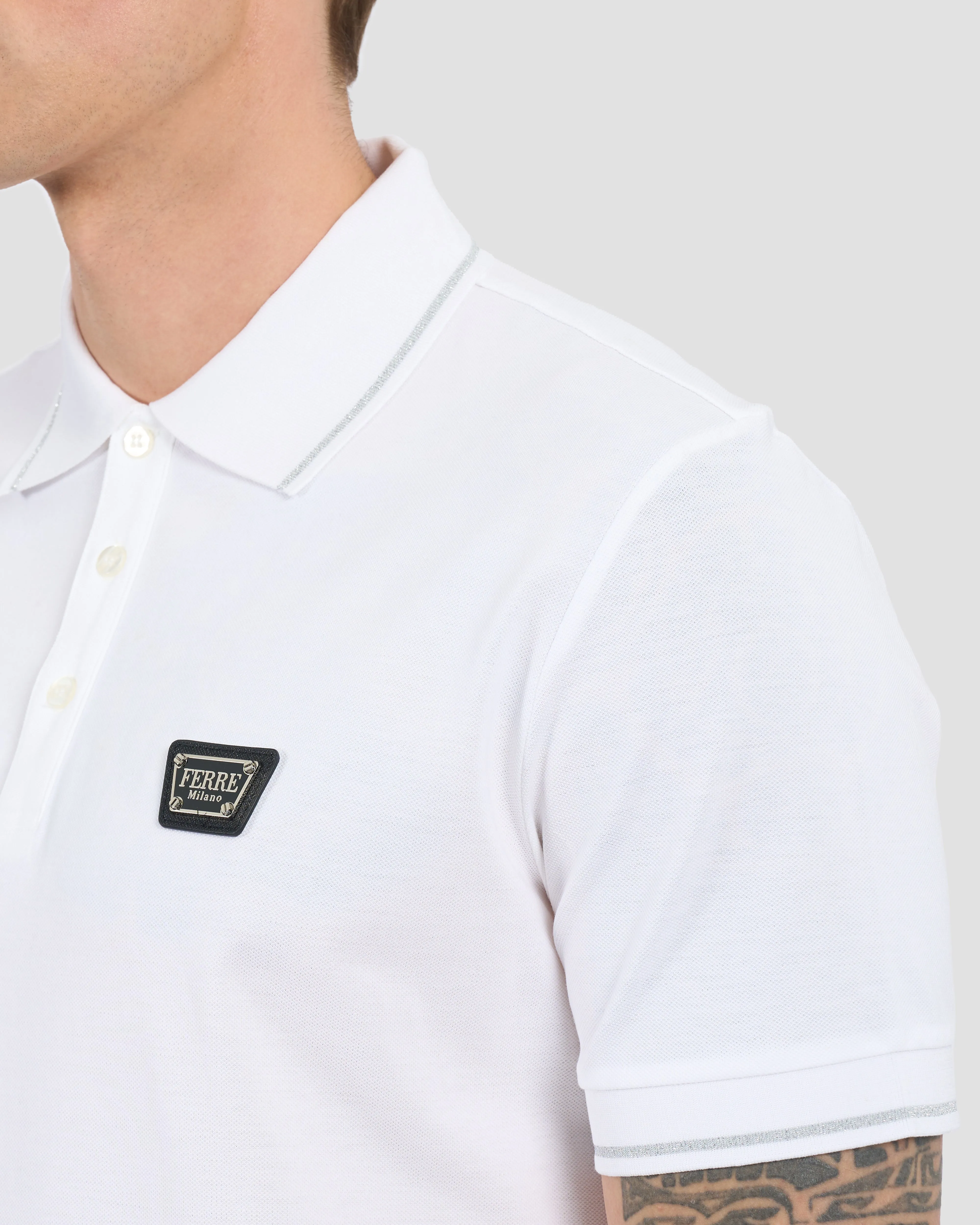 Metallic Trimmings Polo Shirt