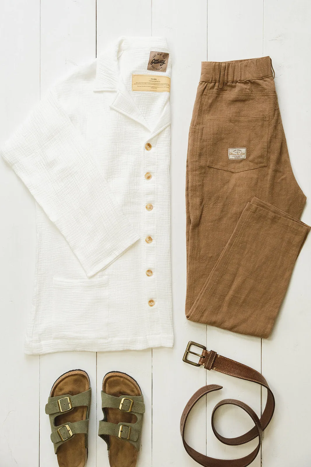 Miller - Textured Linen Pants - Light Brown