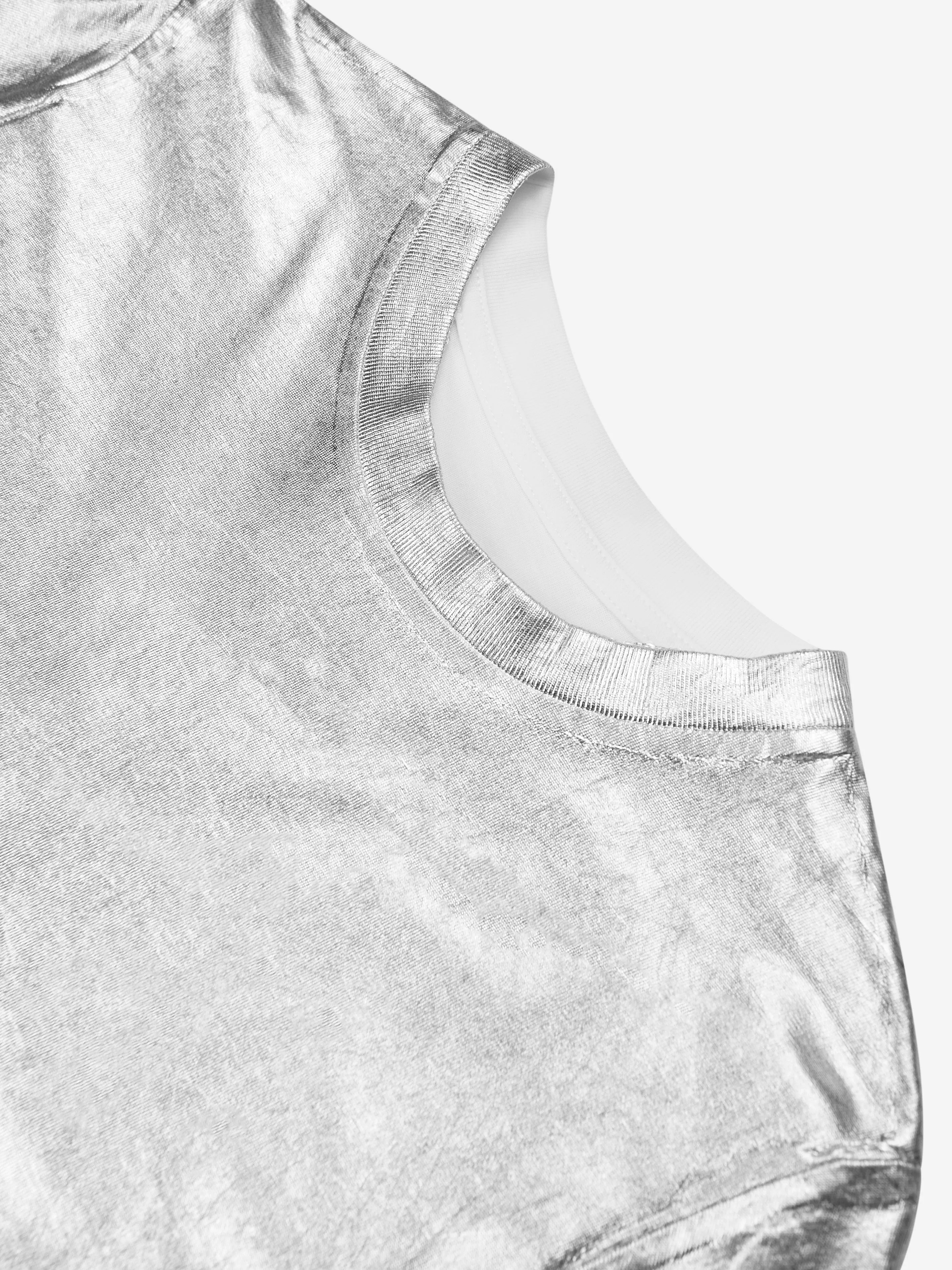 MM6 Maison Margiela Kids Metallic Effect T-Shirt in White