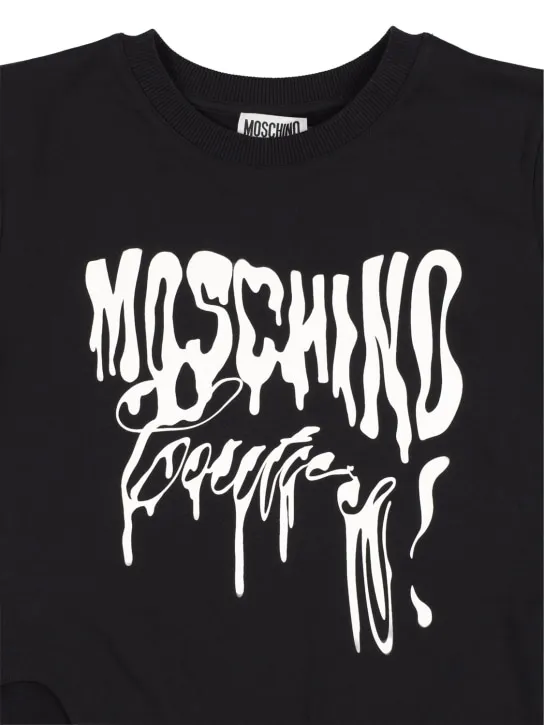 Moschino   Asymmetric cotton jersey t-shirt w/logo 