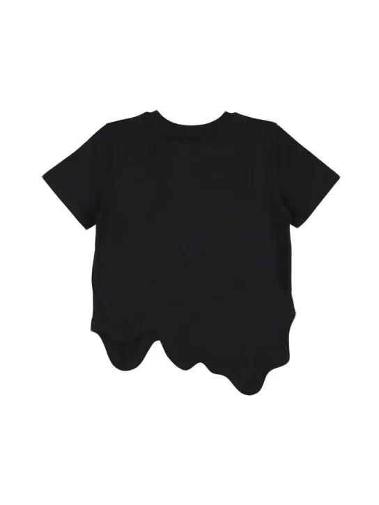 Moschino   Asymmetric cotton jersey t-shirt w/logo 