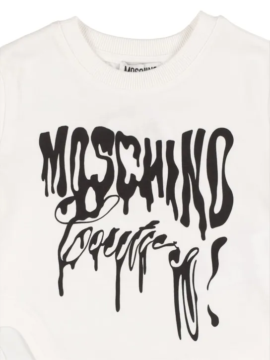 Moschino   Asymmetric cotton jersey t-shirt w/logo 