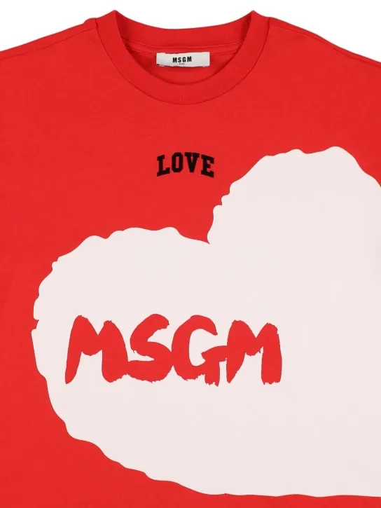 MSGM   Love logo printed cotton jersey t-shirt 