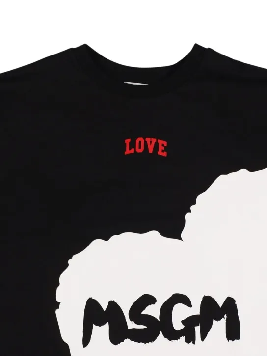 MSGM   Love logo printed cotton jersey t-shirt 