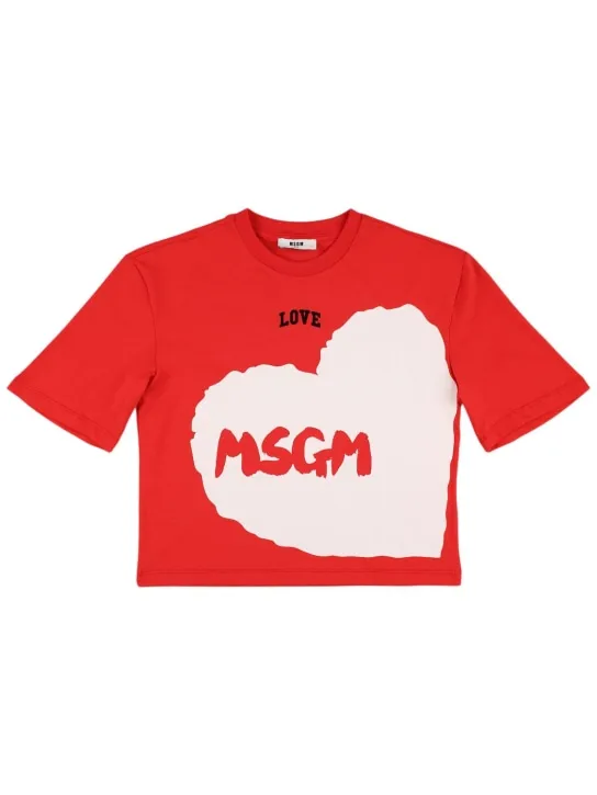 MSGM   Love logo printed cotton jersey t-shirt 