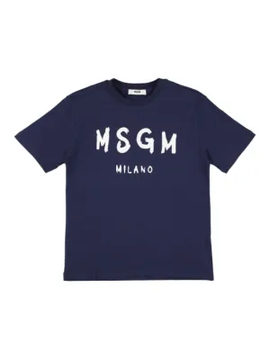 MSGM   Printed logo cotton jersey t-shirt 