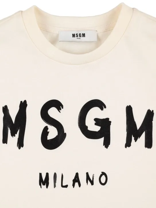 MSGM   Printed logo cotton jersey t-shirt 