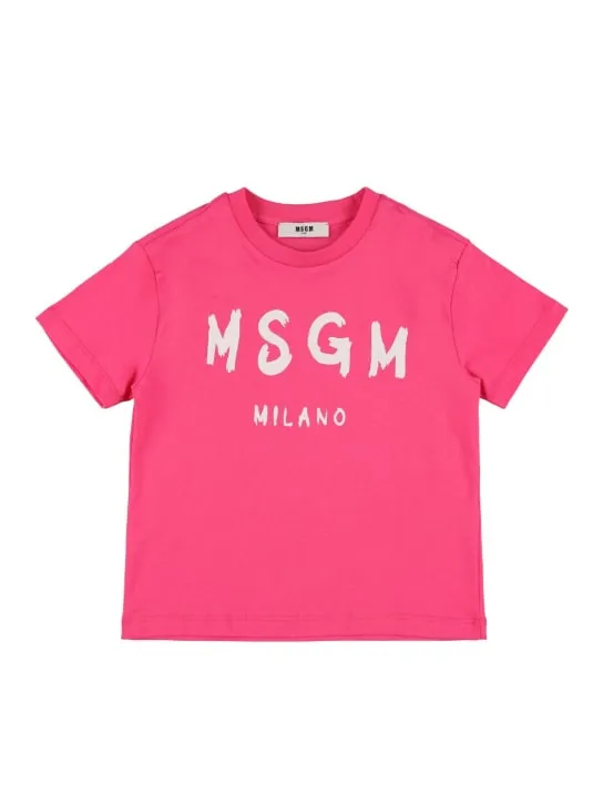 MSGM   Printed logo cotton jersey t-shirt 