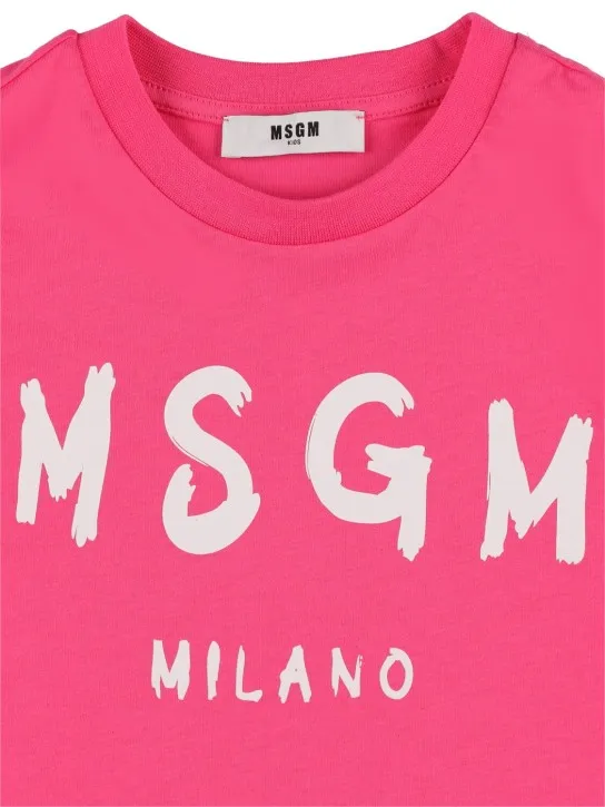 MSGM   Printed logo cotton jersey t-shirt 