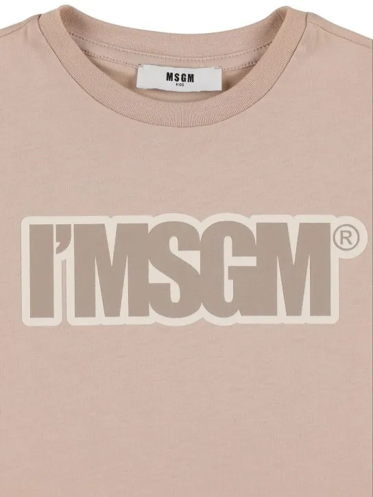 MSGM   Printed logo cotton jersey t-shirt 