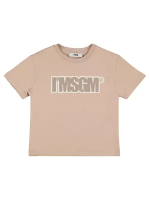 MSGM   Printed logo cotton jersey t-shirt 