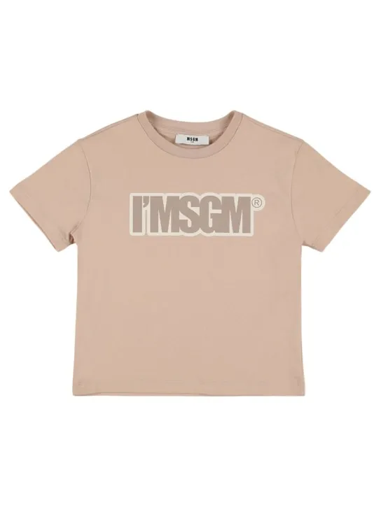 MSGM   Printed logo cotton jersey t-shirt 