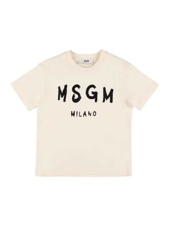 MSGM   Printed logo cotton jersey t-shirt 