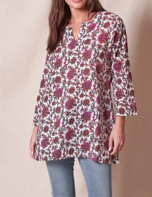 Nala Indian Cotton Tunic - Rose - Medium Only