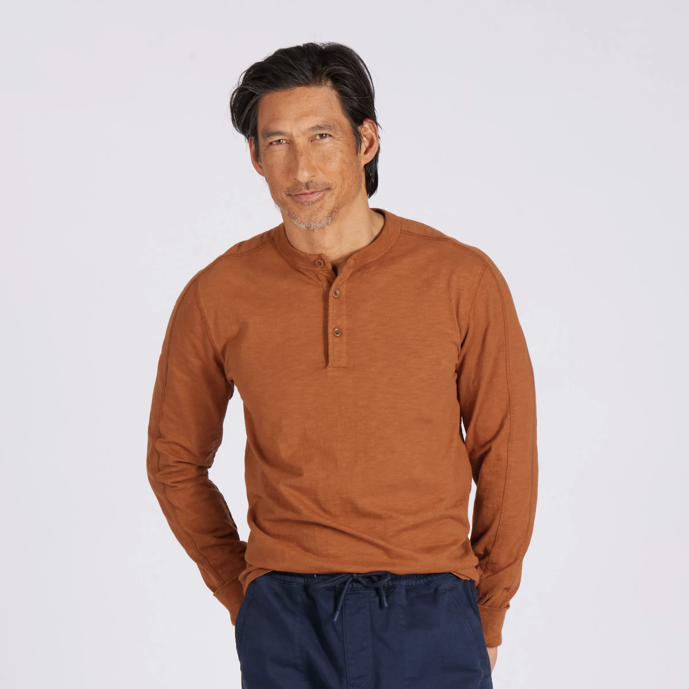 New Cooper Garment Dyed Henley - Monks Robe