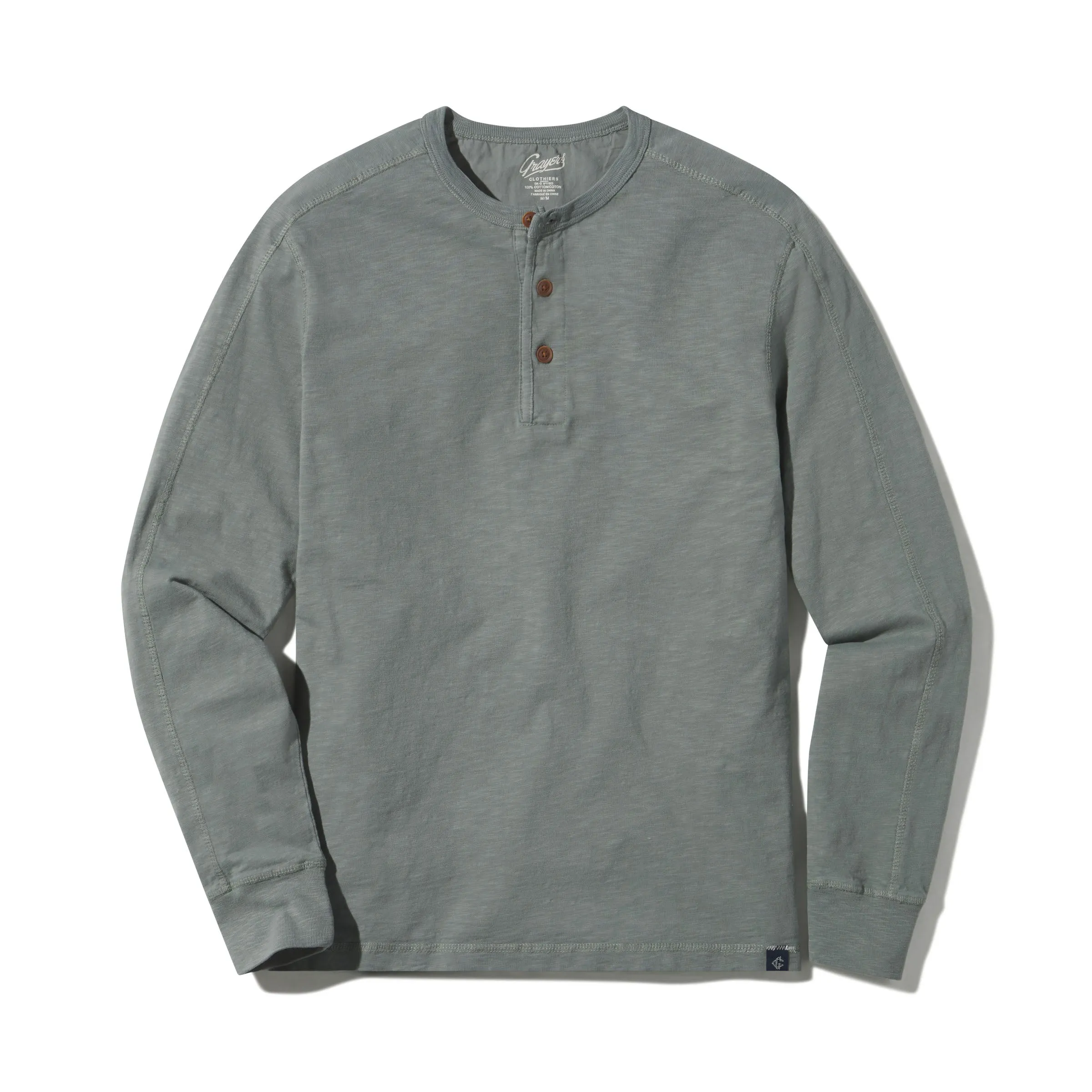 New Cooper Garment Dyed Henley - Moon Mist