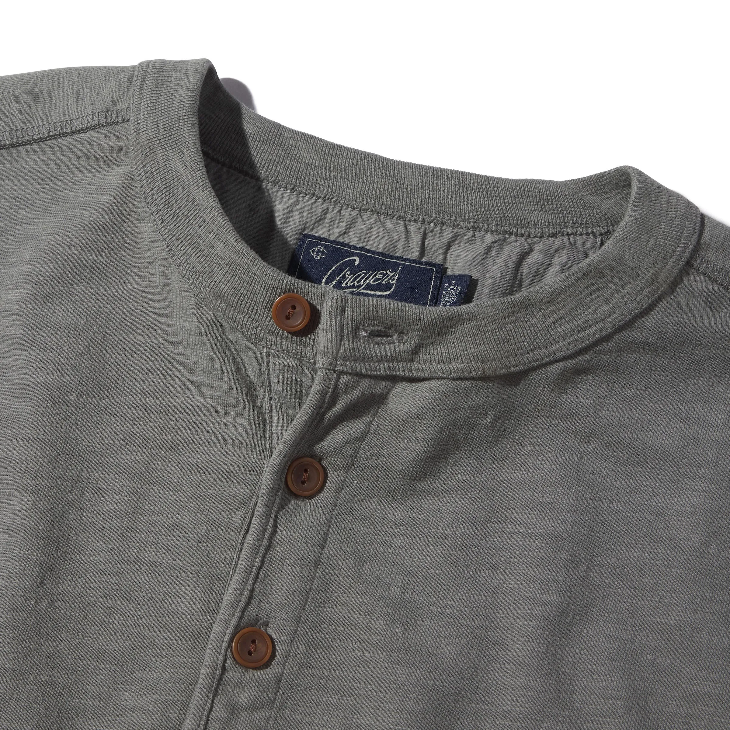 New Cooper Garment Dyed Henley - Moon Mist