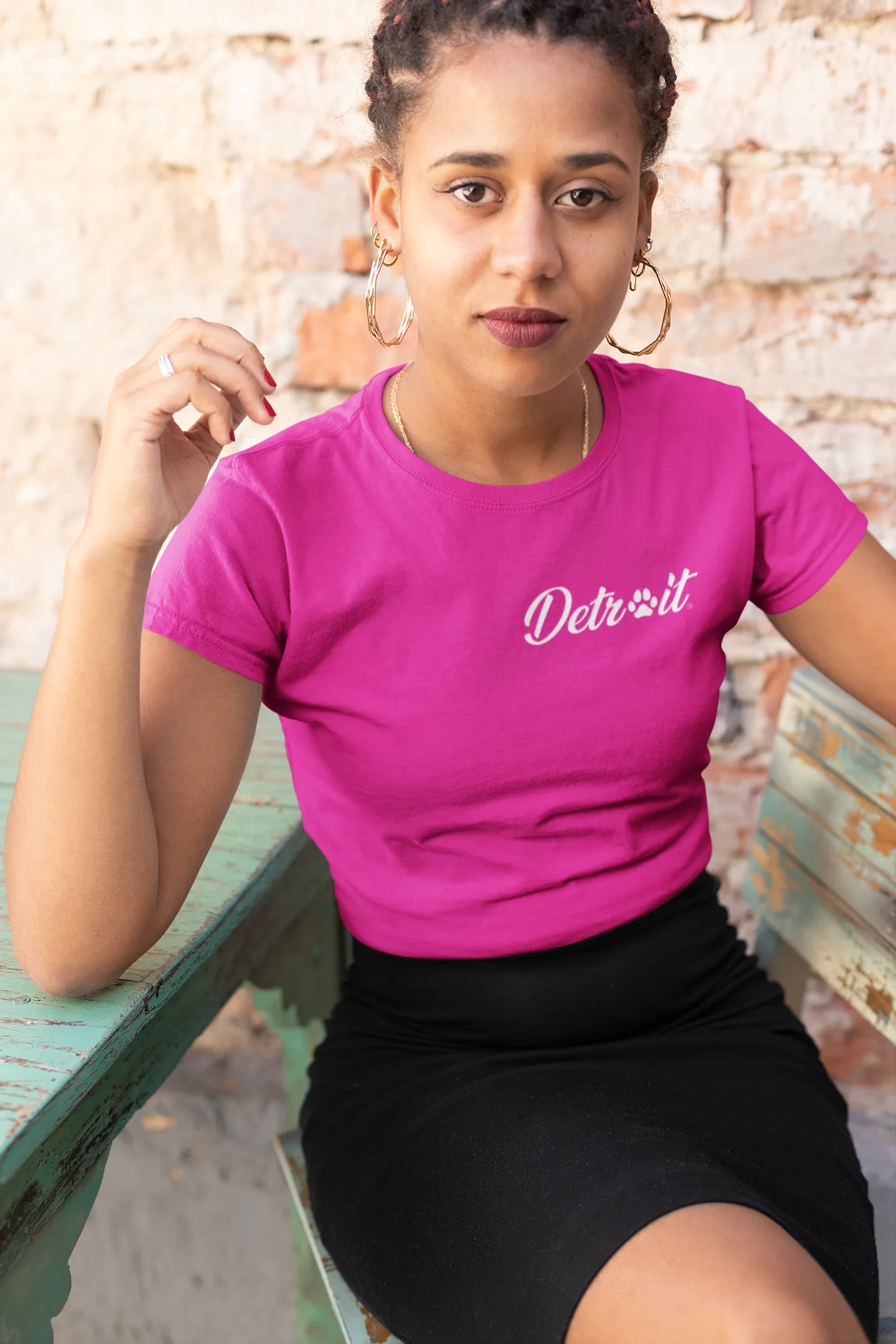 New Detroit Script Women's Crewneck T-shirt