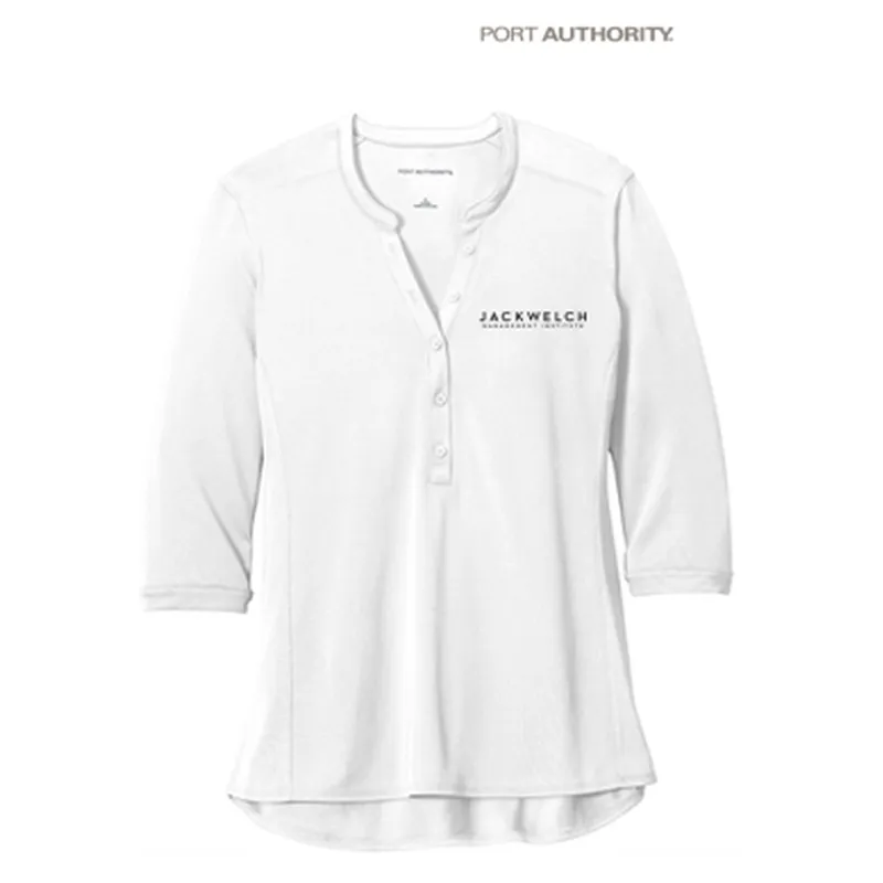 NEW JWMI - Port Authority ® Ladies UV Choice Pique Henley - White