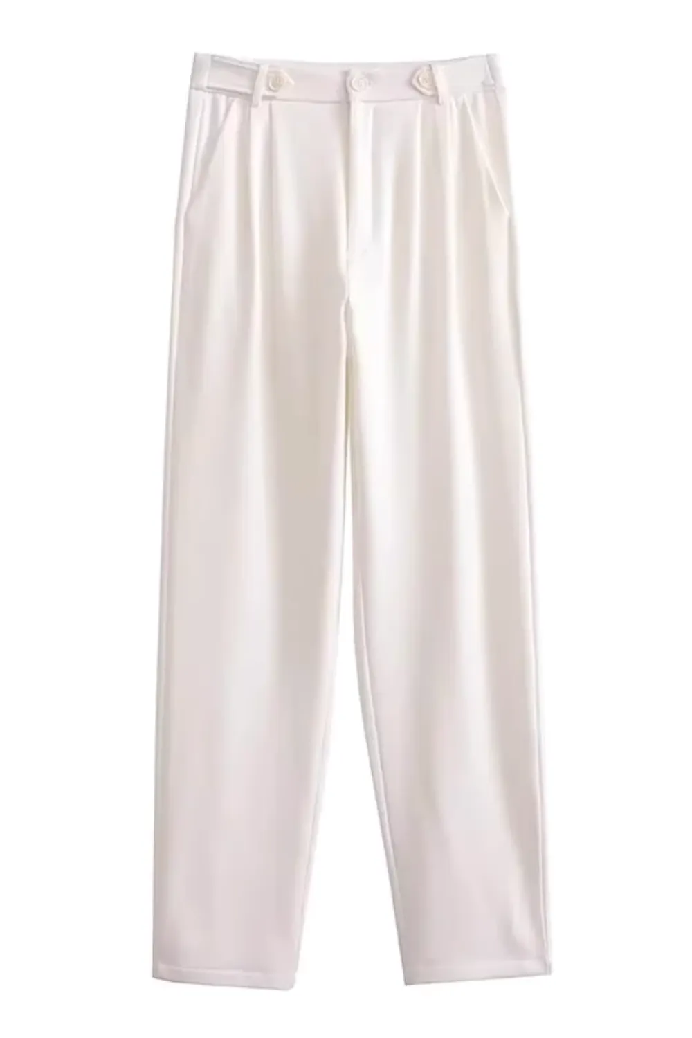 'Norma' High-Waist Straight Trousers