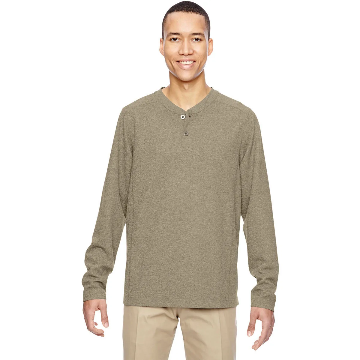 North End Men's Stone Excursion Nomad Performance Waffle Henley