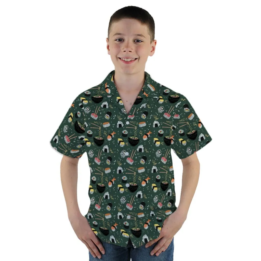 Oishi Sushi Green Youth Hawaiian Shirt