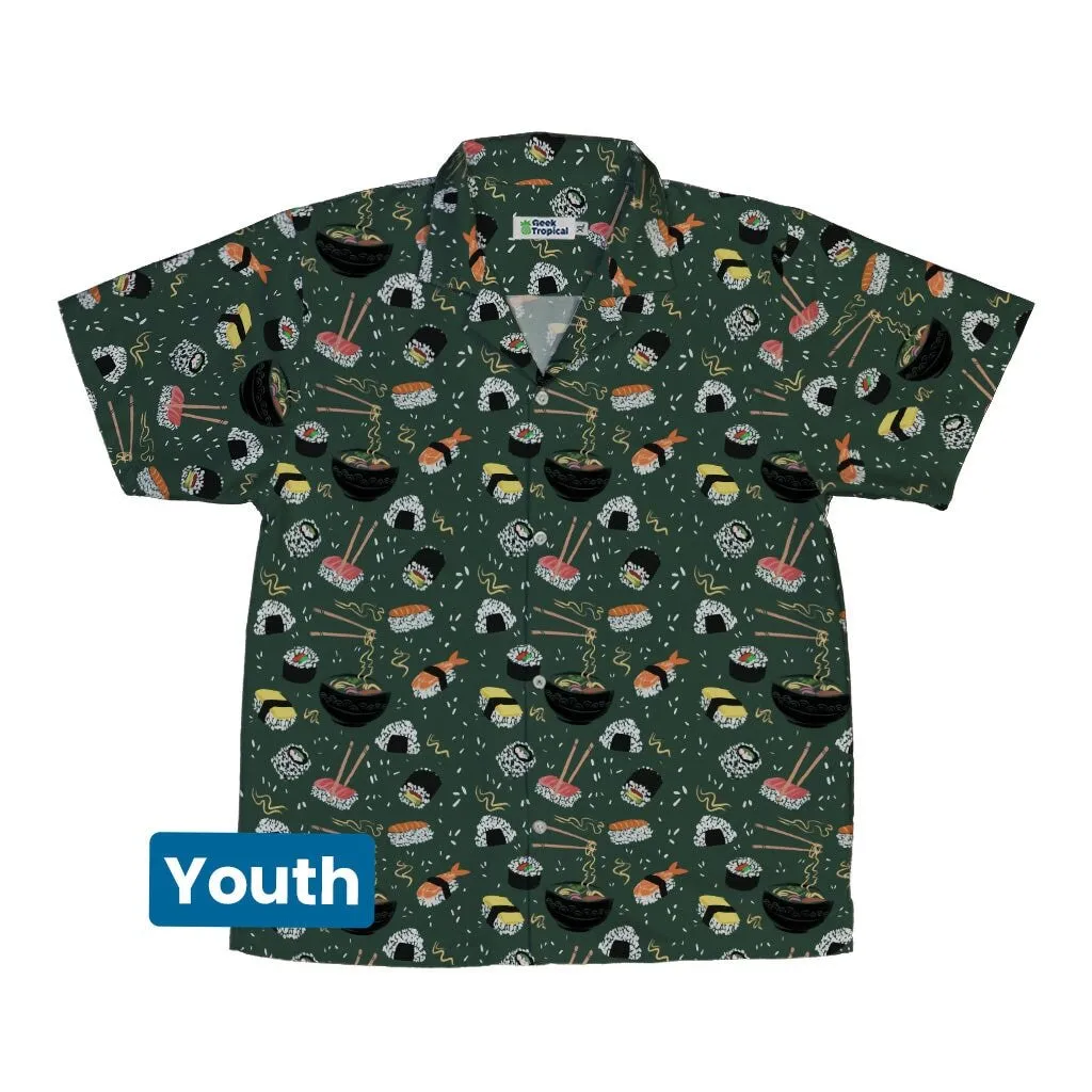 Oishi Sushi Green Youth Hawaiian Shirt